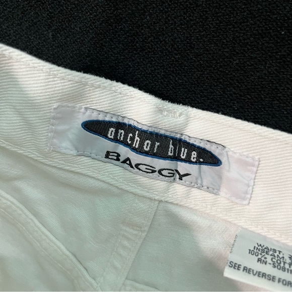 Anchor Blue Vintage 90s Y2k Baggy Skater White Denim Jean Pants 26 x 28 FLAWS - Picture 3 of 8
